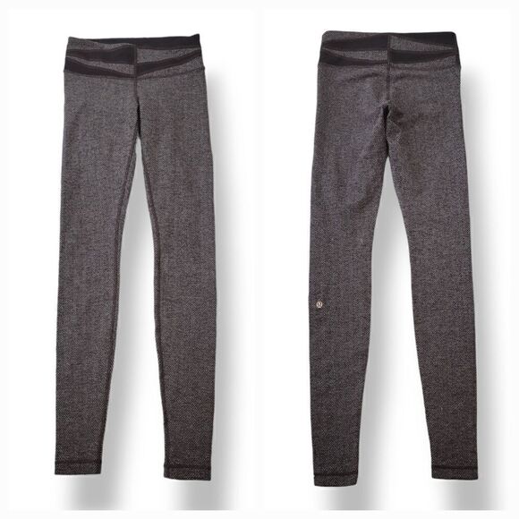 Lululemon Wunder Under Pant Tweed Giant Herringbone Black W5H03S Size 4 - Picture 2 of 12